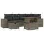 Gartensofagarnitur 7-teilig mit grauen Polstern aus synthetischem Rattan von vidaXL, Gartensets - Ref: Foro24-3275300, Preis:...