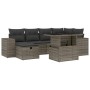 Set de sofás de jardín 7 pzas con cojines ratán sintético gris by vidaXL, Garden sets - Ref: Foro24-3275300, Price: 481,75 €,...