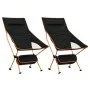 Faltbare Campingstühle, 2 Stück, aus schwarzem Oxford-Stoff und Aluminium. von vidaXL, Campingmöbel - Ref: Foro24-366545, Pre...