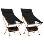 Sillas de camping plegables 2 uds tela Oxford y aluminio negro de vidaXL, Mobiliario de camping - Ref: Foro24-366545, Precio:...