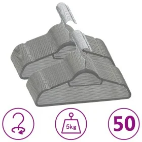 Set of clothes hangers 50 pcs non-slip gray velvet by vidaXL, Hangers - Ref: Foro24-289918, Price: 33,65 €, Discount: %