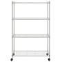 Estantería de 4 niveles con ruedas cromado 90x35x142 cm 200 kg by vidaXL, Industrial shelving - Ref: Foro24-324627, Price: 13...