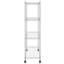 Estantería de 4 niveles con ruedas cromado 90x35x142 cm 200 kg de vidaXL, Estanterías industriales - Ref: Foro24-324627, Prec...