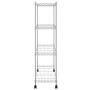 Estantería de 4 niveles con ruedas cromado 90x35x142 cm 200 kg by vidaXL, Industrial shelving - Ref: Foro24-324627, Price: 13...