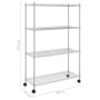 Estantería de 4 niveles con ruedas cromado 90x35x142 cm 200 kg by vidaXL, Industrial shelving - Ref: Foro24-324627, Price: 13...