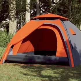 Igloo tent 4 people quick opening grey/orange by vidaXL, tents - Ref: Foro24-4004244, Price: 127,44 €, Discount: %