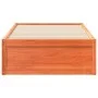Estructura de cama madera maciza de pino marrón cera 90x200 cm de vidaXL, Camas y somieres - Ref: Foro24-846833, Precio: 113,...