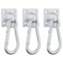 Ösenplatte mit Karabiner 3 Stück drehbar 360° Silberstahl von vidaXL, Zubehör für Pferdezügel - Ref: Foro24-172474, Preis: 22...