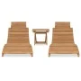 Klappbarer Balkontisch und Stühle, 3 Stück, massives Teakholz von vidaXL, Liegen - Ref: Foro24-3059960, Preis: 309,51 €, Raba...
