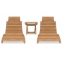 Klappbarer Balkontisch und Stühle, 3 Stück, massives Teakholz von vidaXL, Liegen - Ref: Foro24-3059960, Preis: 301,19 €, Raba...
