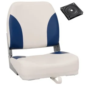 Folding boat seats set 2 pcs with white and blue cushion by vidaXL, Sailboats - Ref: Foro24-272239, Price: 73,75 €, Discount: %