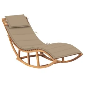 Teak solid wood rocking lounger with cushion by vidaXL, Loungers - Ref: Foro24-3063336, Price: 350,75 €, Discount: %