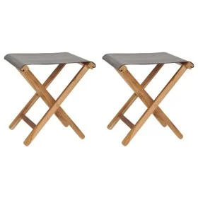 Klappstühle 2 Stk. massives Teakholz und dunkelgrauer Stoff von vidaXL, Gartenstühle - Ref: Foro24-310670, Preis: 96,15 €, Ra...