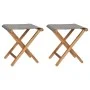 Folding chairs 2 units solid teak wood and dark gray fabric by vidaXL, Garden chairs - Ref: Foro24-310670, Price: 96,13 €, Di...