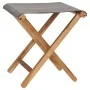 Folding chairs 2 units solid teak wood and dark gray fabric by vidaXL, Garden chairs - Ref: Foro24-310670, Price: 96,13 €, Di...