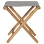 Folding chairs 2 units solid teak wood and dark gray fabric by vidaXL, Garden chairs - Ref: Foro24-310670, Price: 96,13 €, Di...