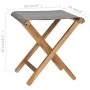 Folding chairs 2 units solid teak wood and dark gray fabric by vidaXL, Garden chairs - Ref: Foro24-310670, Price: 96,13 €, Di...