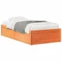 Wax brown solid pine wood bed frame 90x190 cm by vidaXL, Beds and slatted bases - Ref: Foro24-846845, Price: 129,25 €, Discou...