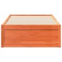 Estructura de cama madera maciza de pino marrón cera 90x190 cm de vidaXL, Camas y somieres - Ref: Foro24-846845, Precio: 130,...