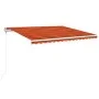 Manual retractable awning in orange and brown, 400x350 cm. by vidaXL, Awnings - Ref: Foro24-3068990, Price: 451,00 €, Discoun...