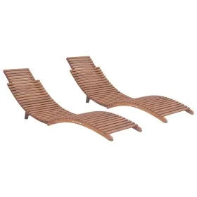 Folding sun loungers 2 units solid teak wood by vidaXL, Loungers - Ref: Foro24-3073170, Price: 335,23 €, Discount: %