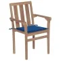 Garden chairs 2 pcs with royal blue cushions teak wood by vidaXL, Garden chairs - Ref: Foro24-3062218, Price: 254,89 €, Disco...