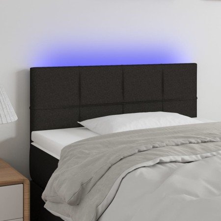 Cabecero con LED de tela negro 100x5x78/88 cm en Cabeceros y pies de cama | Comprar online en Foro24