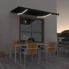 Manuell ausfahrbare Markise mit anthrazitfarbener LED 350x250 cm von vidaXL, Markisen - Ref: Foro24-3068884, Preis: 268,87 €,...