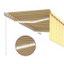 Manual retractable awning with blinds and yellow/white LED 3.5x2.5 m by vidaXL, Awnings - Ref: Foro24-3069283, Price: 305,43 ...