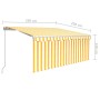 Manual retractable awning with blinds and yellow/white LED 3.5x2.5 m by vidaXL, Awnings - Ref: Foro24-3069283, Price: 305,43 ...