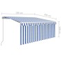 Manuell ausfahrbare Markise mit Rollo und blau-weißer LED 3x2,5 m von vidaXL, Markisen - Ref: Foro24-3069281, Preis: 296,92 €...