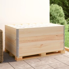 Caja de palés 3 unidades madera maciza de pino 80x120 cm