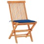 3-piece bistro set with royal blue cushions solid teak wood by vidaXL, Garden sets - Ref: Foro24-3063235, Price: 192,51 €, Di...