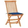 3-piece bistro set with royal blue cushions solid teak wood by vidaXL, Garden sets - Ref: Foro24-3063235, Price: 199,66 €, Di...