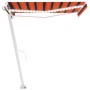 Manual retractable awning with orange and brown LED 350x250 cm by vidaXL, Awnings - Ref: Foro24-3069525, Price: 381,91 €, Dis...