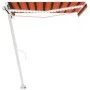 Manual retractable awning with orange and brown LED 350x250 cm by vidaXL, Awnings - Ref: Foro24-3069525, Price: 376,23 €, Dis...
