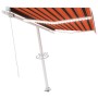 Manual retractable awning with orange and brown LED 350x250 cm by vidaXL, Awnings - Ref: Foro24-3069525, Price: 381,91 €, Dis...