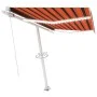 Manual retractable awning with orange and brown LED 350x250 cm by vidaXL, Awnings - Ref: Foro24-3069525, Price: 376,23 €, Dis...