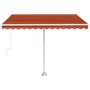 Manual retractable awning with orange and brown LED 350x250 cm by vidaXL, Awnings - Ref: Foro24-3069525, Price: 381,91 €, Dis...