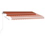 Manual retractable awning with orange and brown LED 350x250 cm by vidaXL, Awnings - Ref: Foro24-3069525, Price: 381,91 €, Dis...