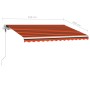 Manual retractable awning with orange and brown LED 350x250 cm by vidaXL, Awnings - Ref: Foro24-3069525, Price: 381,91 €, Dis...