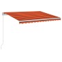 Manuelle ausziehbare Markise mit orangefarbenen und braunen LED-Lichtern, 350x250 cm. von vidaXL, Markisen - Ref: Foro24-3068...