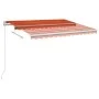 Manuelle ausziehbare Markise mit orangefarbenen und braunen LED-Lichtern, 350x250 cm. von vidaXL, Markisen - Ref: Foro24-3068...