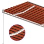 Manuelle ausziehbare Markise mit orangefarbenen und braunen LED-Lichtern, 350x250 cm. von vidaXL, Markisen - Ref: Foro24-3068...
