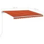 Manuelle ausziehbare Markise mit orangefarbenen und braunen LED-Lichtern, 350x250 cm. von vidaXL, Markisen - Ref: Foro24-3068...