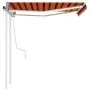 Manual retractable awning with orange and brown LED light 3.5x2.5 m by vidaXL, Awnings - Ref: Foro24-3069925, Price: 364,20 €...