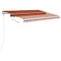 Manual retractable awning with orange and brown LED light 3.5x2.5 m by vidaXL, Awnings - Ref: Foro24-3069925, Price: 364,20 €...