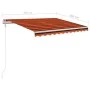 Manual retractable awning with orange and brown LED light 3.5x2.5 m by vidaXL, Awnings - Ref: Foro24-3069925, Price: 364,20 €...