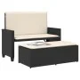 Banco de jardín con cojines y reposapiés ratán sintético negro by vidaXL, garden benches - Ref: Foro24-368407, Price: 244,19 ...