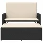 Banco de jardín con cojines y reposapiés ratán sintético negro by vidaXL, garden benches - Ref: Foro24-368407, Price: 244,19 ...